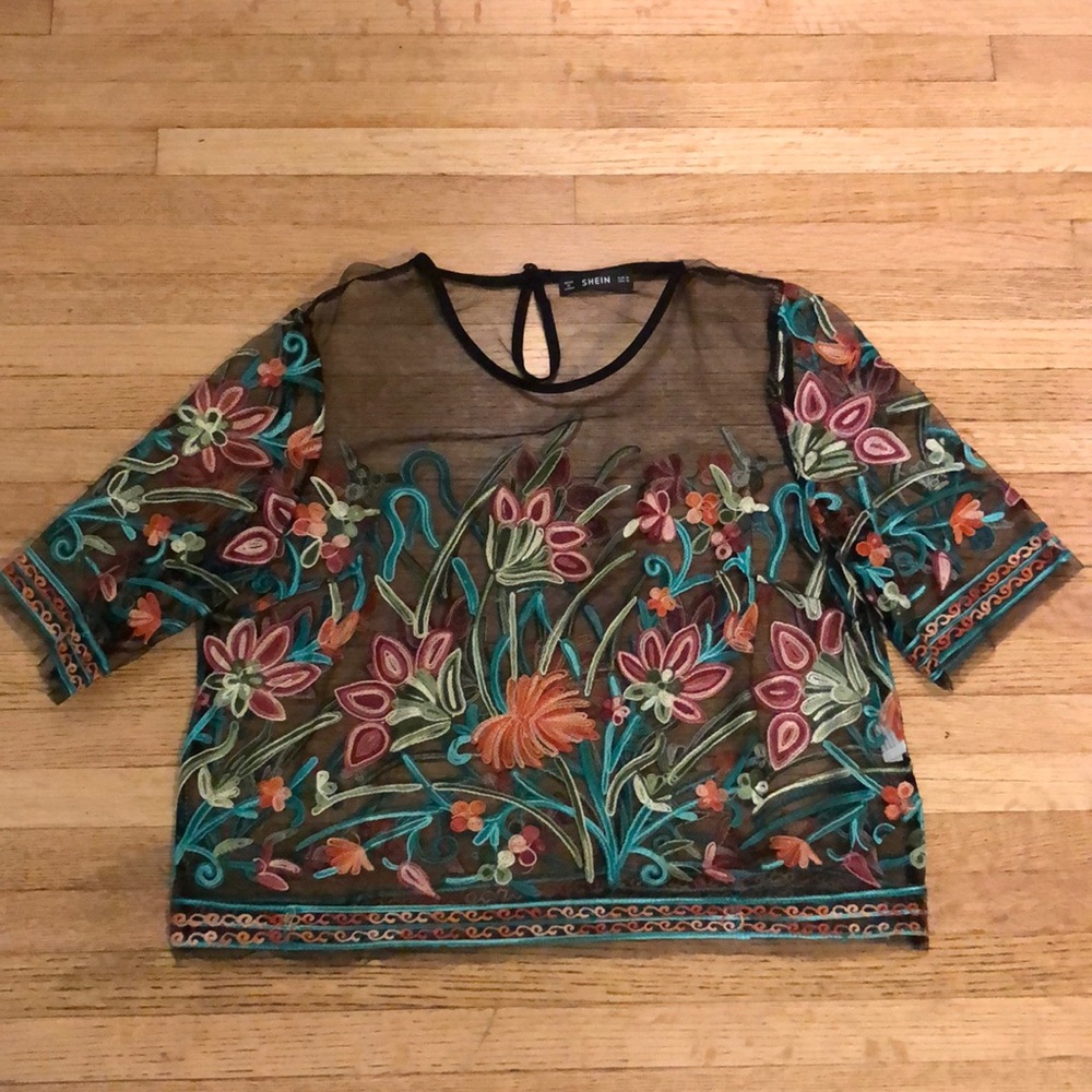 Sheer floral top